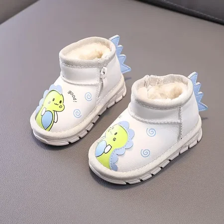 

GEDER-S1 Toddler Shoes Cute Cartoon Dinosaur Warm Snow Boots Winter