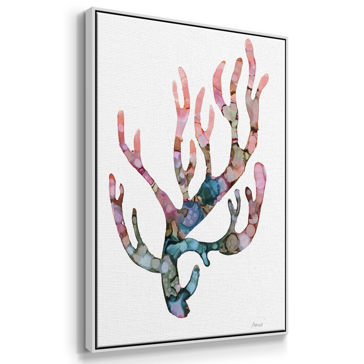Sea Coral II Framed Premium Gallery Wrapped Canvas - Ready to Hang - 17 x 25 - White Floating Frame
