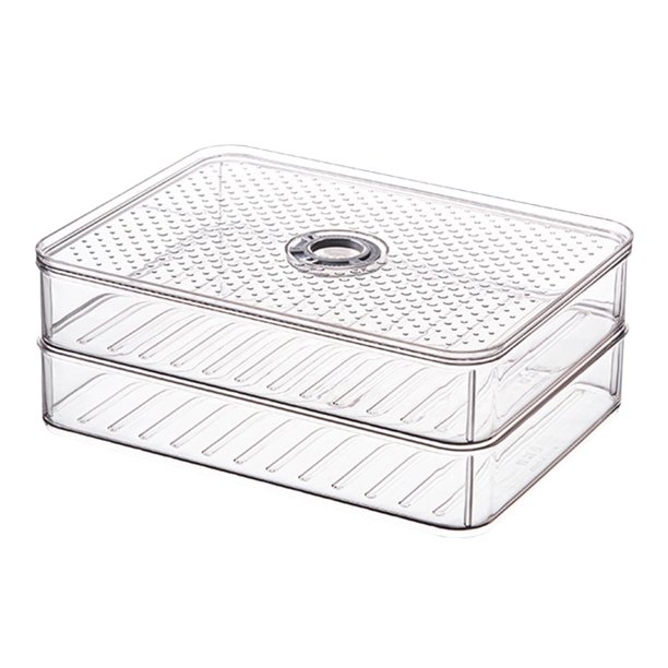 1 caja de almacenamiento de alimentos para refrigerador, caja de almacenamiento para refrigerador, cajón para verduras de doble capa