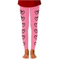 thumbnail image 2 of Letdown Girls Leggings Heart Print Kids Length Leggings Pants Toddler Athletic Soft Tights Trousers, 2 of 5