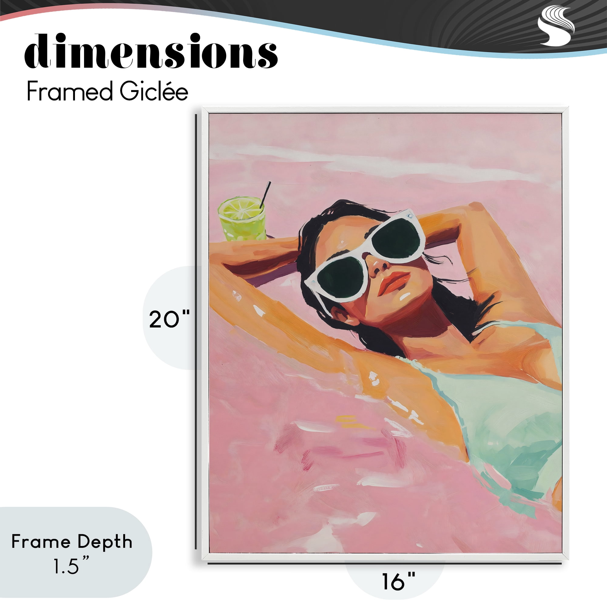 Stupell Industries Trendy Summer Girl White Framed Giclee Art, design by The Prints Vibe