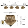 thumbnail image 3 of JONATHAN Y Maui 10-Light Indoor/Outdoor 10 ft. Mid-Century Vintage LED G40 Tiki Hut Hemp Rope Shaded String Lights, Brown, 3 of 7