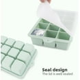 thumbnail image 6 of 3 Pieces Ice Cube Mold, Silicone Ice Cube Tray XL With Lid, Stackable And Dishwasher Safe Ice Cube Molds, For Beer,Wine And Baby Snack Included (3 Color, Set Of 3(18 Ice Cubes)), 6 of 8