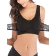 thumbnail image 3 of Qiylii Women Solid Color Sports Bra Sleeveless Adjustment Push Up Lace Brassiere Lady Cross Side Buckle Wireless Underwear, 3 of 7