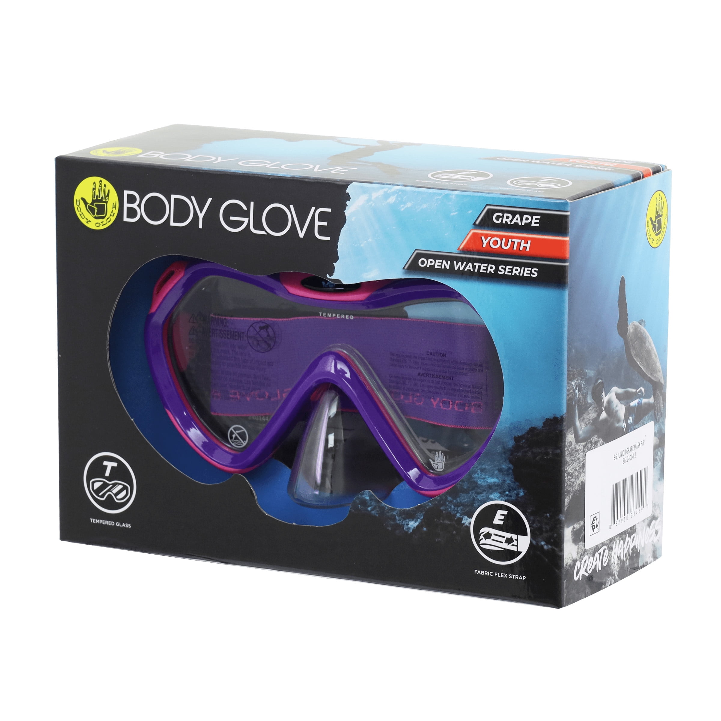 Body Glove Junior Grape Swimming Diving Snorkeling Mask, Pink