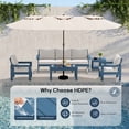 thumbnail image 4 of SERWALL Outdoor Patio Furniture Set, 7-Piece HDPE Outdoor Sofa Set Patio Conversation Set, Blue Frame with Beige Cushions, 4 of 9