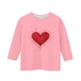 thumbnail image 4 of Riecok 3/4 Sleeve Blouses for Girls Valentine's Day Crewneck Shirts Tops Heart Print Versatile Summer Clothes, 4 of 5