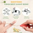 thumbnail image 3 of 3pcs Adjustable Metal Knitting Crochet Loop Rings Yarn Finger Holders Fast Braiding Accessories for Grandma Crocheters 3PCS, 3 of 6