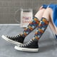 thumbnail image 5 of Fotbe colorful plaid Dinosaur Calcetas Divertidas Estampadas para Hombre y Mujer, Calcetas de Algodón hasta la Rodilla para Caminar, Correr, Enfermería y Embarazo, 5 of 6