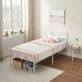 thumbnail image 4 of Twin Size Sturdy Modern Stylish Iron Bed Frame with Headboard and Footboard Metal Platform Bed - Simple Assembly, No Box Spring Needed, Under Bed Storage White, 4 of 7