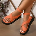 thumbnail image 2 of Platform Strappy Flip Flop Sandals for Women 2025 Summer Fashion Casual Leather Cross-Band Dress Sandals, 2 of 9