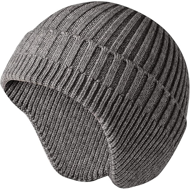 LinYooLi Bonnet Femme Hiver Chaud Tricoté avec Rabat d'Oreille Bonnet Crâne Tricoté Temps Froid
