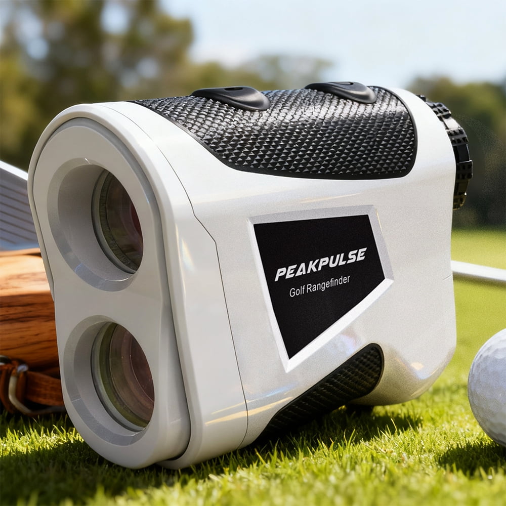 PEAKPULSE Laser Golf Range Finder with Slope 650 Yards Rangefinder Angle Slope Measurement Flag Pole Locking with Magnetic Pearl White