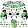 PRATYUS Soccer Birthday Party Decorations for Kids Boys Girls Soccer Ball Themed Party Supplies Favors With Banner,Soccer Foil, Cake Toppers and Latex Balloons For Soccer Fans Party Decoration