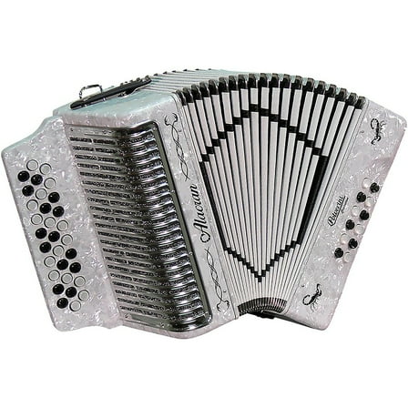 Alacran Accordion with case and straps White Fa/FBE White E/A/D