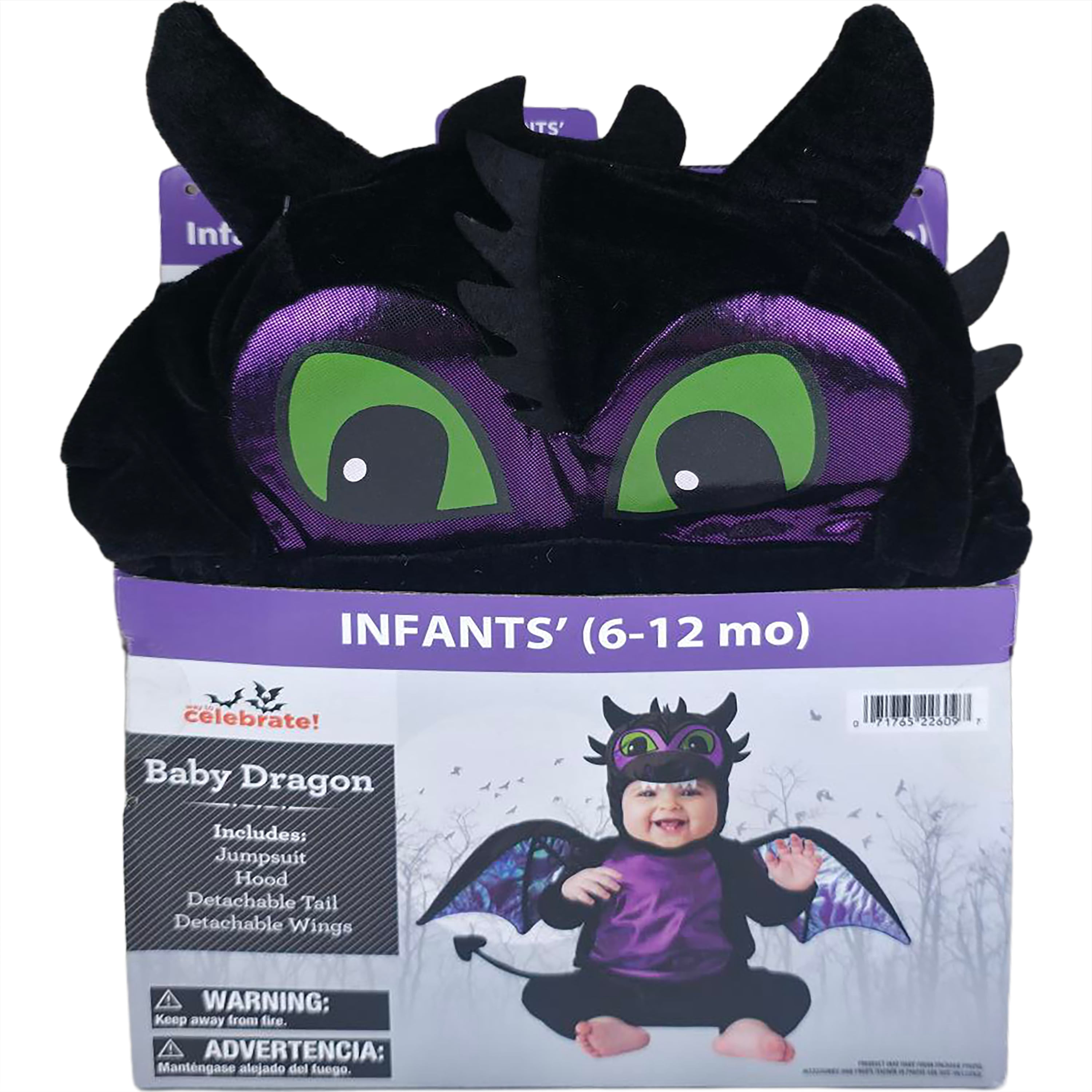 Dragon Halloween Costume for Infant, Size 6-12M, by Way to Celebrate