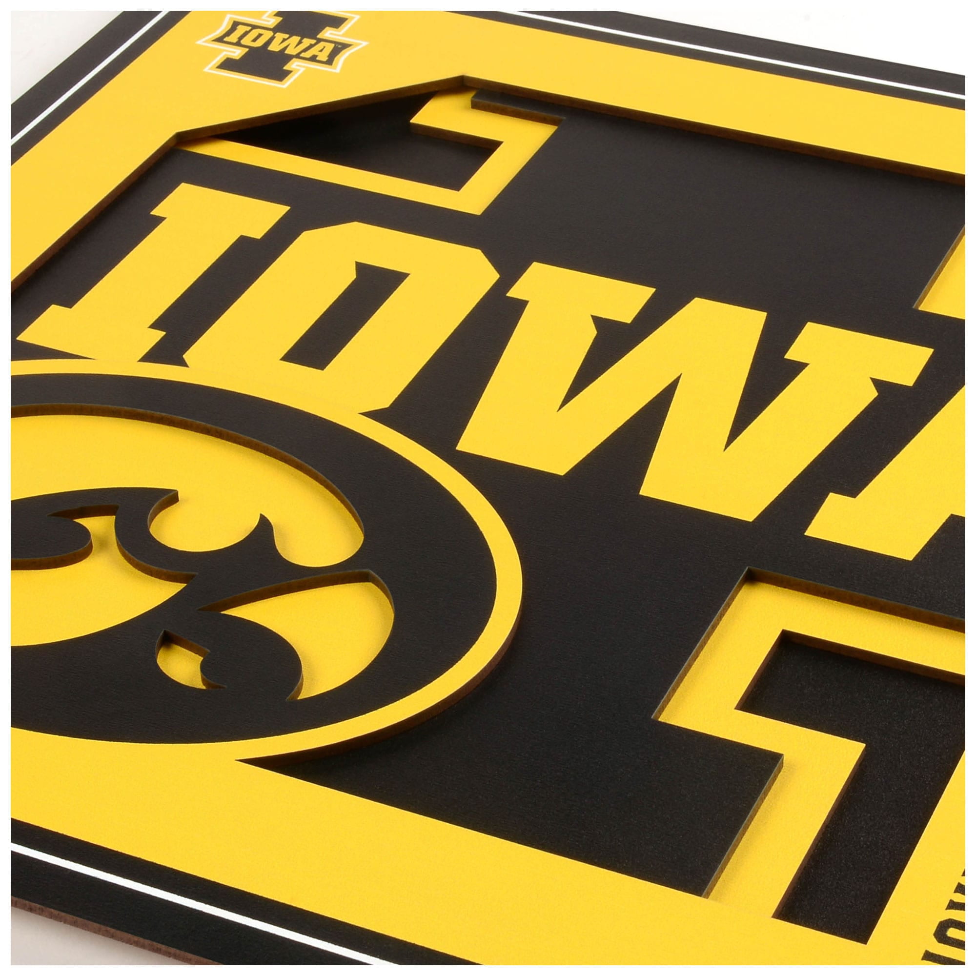 Iowa Hawkeyes 12'' x 12'' 3D Logo Wall Art