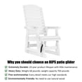 thumbnail image 3 of Mosbrisa HIPS Poly Lumber Patio Glider with Cup Holders, High Backrest and Deep Contoured Seat,  for Outdoor, Porch,  Garden, White, 3 of 10
