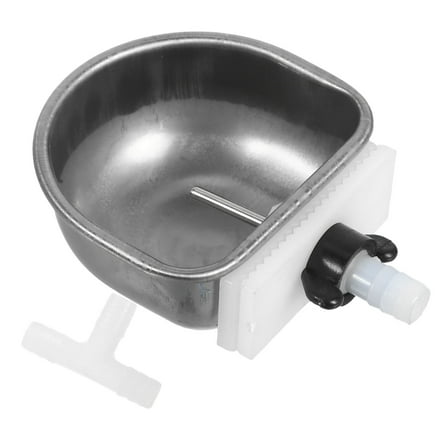 LEORX Silver Stainless Steel Animal Water Bowl for Rabbits and Small Pets