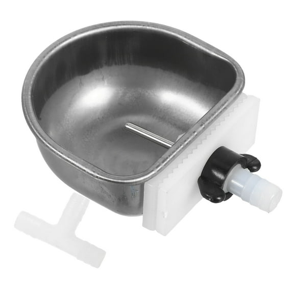 LEORX Silver Stainless Steel Animal Water Bowl for Rabbits and Small Pets
