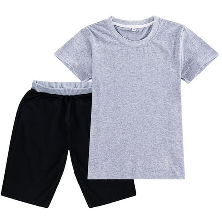 

WUDATI Teen Boy Girl Outfit Halloween Chistmas Toddler Girls Boys Winter Fine Cotton Men And Women 12 Colors 2 14 Years Old Children s Short Sleeved T+ Casual Shorts Suit Sports Suit