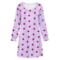 thumbnail image 5 of MKOSPLRT Nightgowns Silk Satin Pajama Dress for 5-15 Years Long Sleeve Sleepwear Soft Princess Cute Print Night Dress Wedding Party Casual Wear, 5 of 9