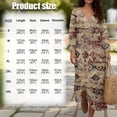 thumbnail image 6 of DISNIMO Aztec Tribal Print Womens Casual Maxi Dresses Linen Style Loose Fit Dress V Neck 3/4 Sleeve Shift Dress Fashion Long Dresses for Women, S, 6 of 6
