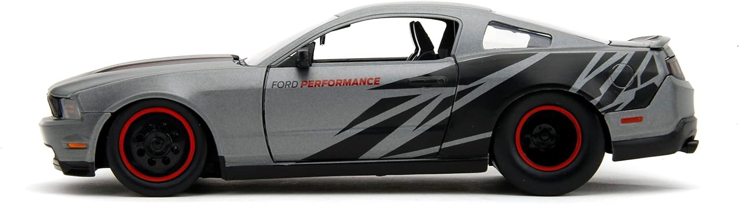 Big Time Muscle 1:24 2010 Ford Mustang GT Die-Cast Car, Toys for Kids and AdultsCharcoal Grey(Selections May Vary)