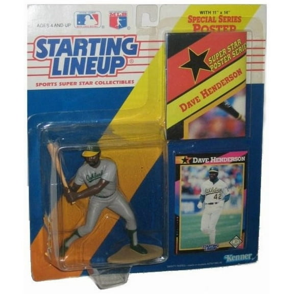 MLB Baseball Dave Henderson Starting Line Up Figure w/ Poster & Card