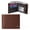 Brown, variant on Men's Bifold Wallet 9 Card Slots & 1 ID Window Zipper Coin Pocket Slim Travel Brown Wallet for Men
