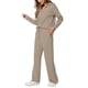 thumbnail image 3 of Conjuntos de Dos Piezas para Mujer, Moda de Otoño 2025, Pantalones Anchos, Conjunto de Estar por Casa, para Viajes y Vacaciones. Caqui Oscuro S, 3 of 9