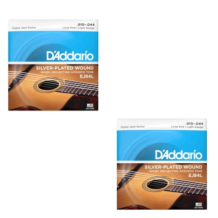 D Addario Guitar Strings 2 Packs Gypsy Jazz - Loop End - Silver Plated Wound EJ84L Light