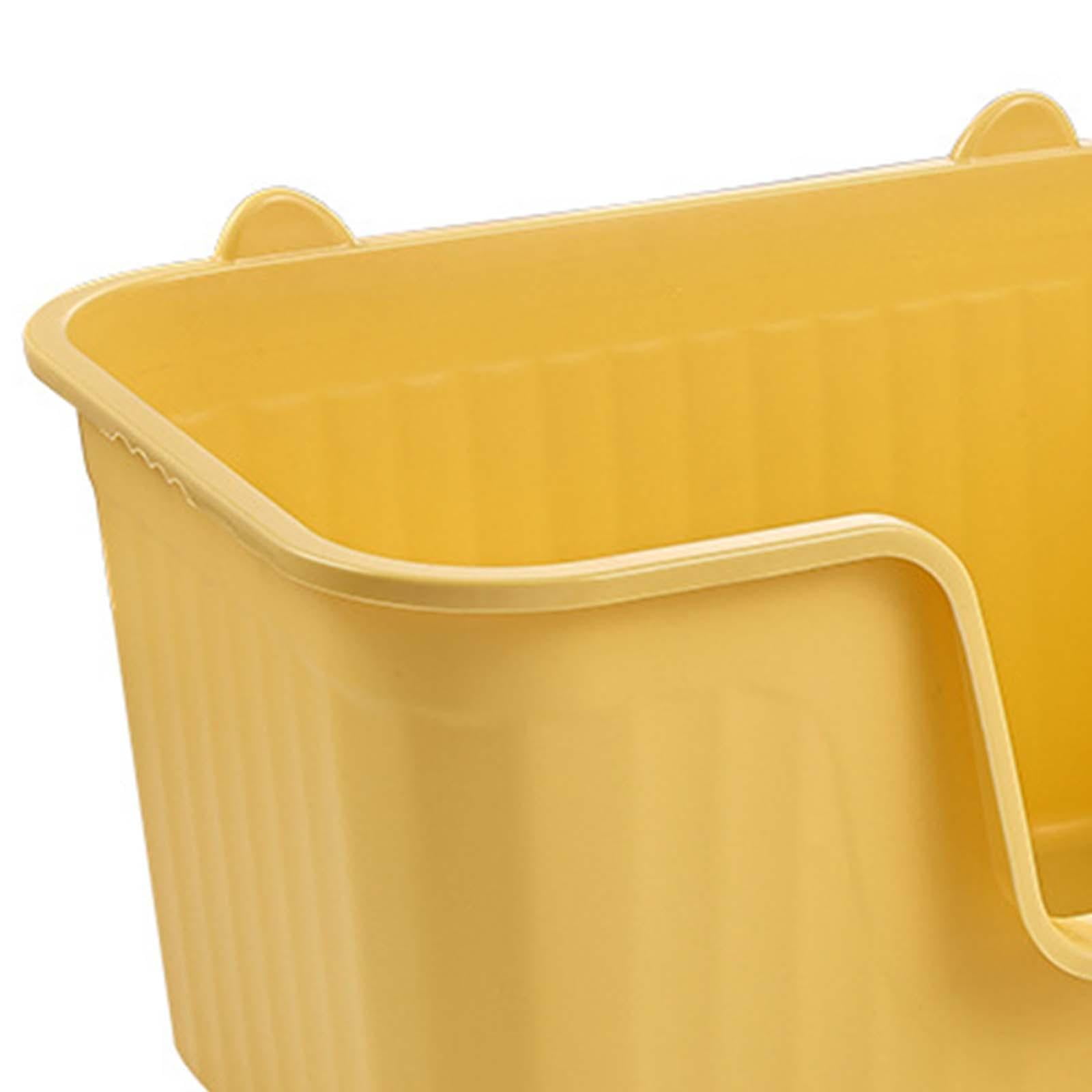 Fzaqwen Cat Litter Box Easy to Clean Anti Splashing for All Kinds of Cat Litter Open Top Yellow Large