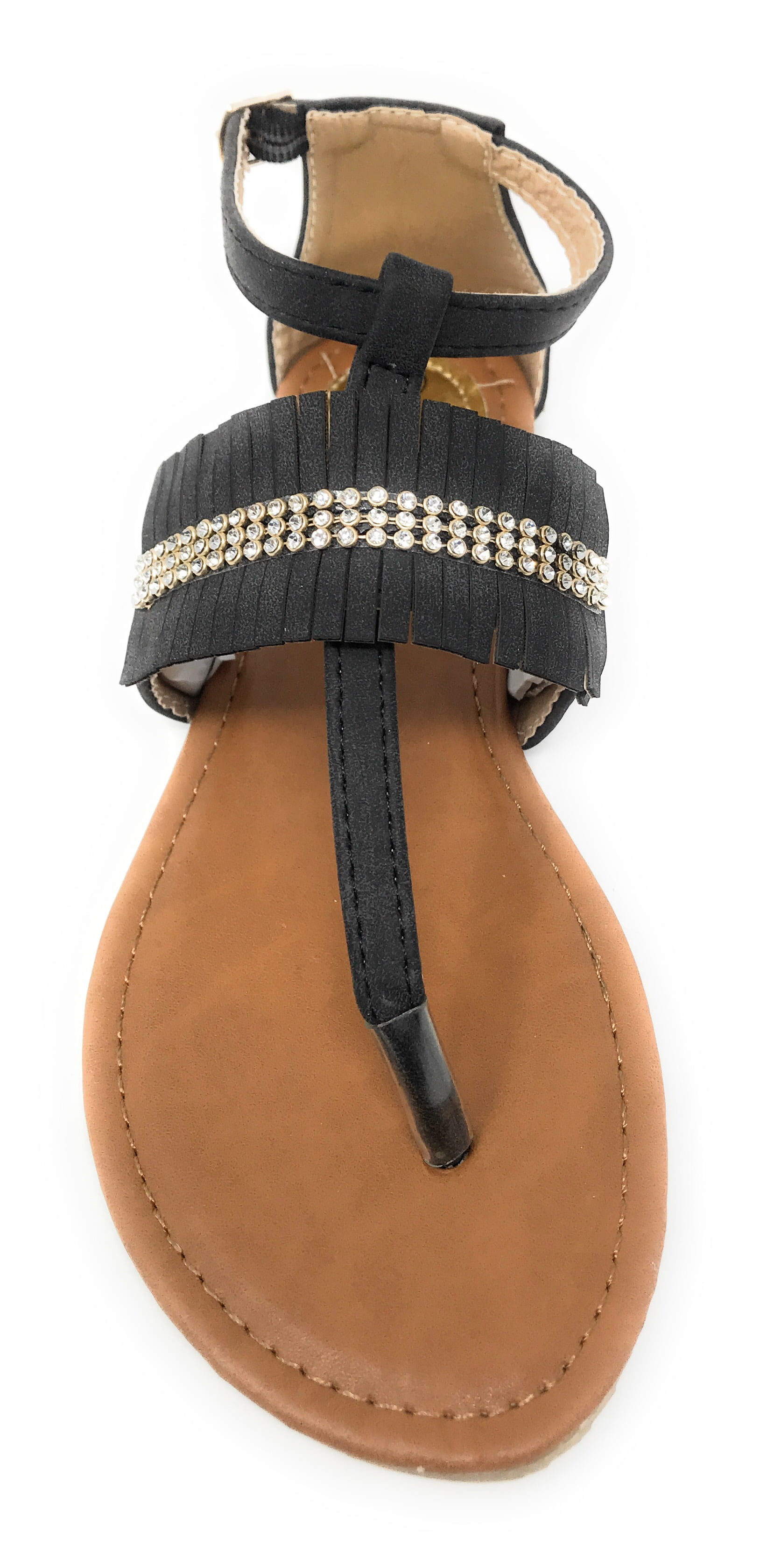 Victoria K Women's Fringed and Rhinestone Sandals