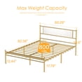 thumbnail image 5 of FSTAR Boho Queen Size Platform Bed Frame with Headboard,12'' Metal Bed Frames for Storage, Heavy Duty Square Steel Slats Support, No Box Spring Needed, Quiet Noise-Free, Easy Assembly, 5 of 6