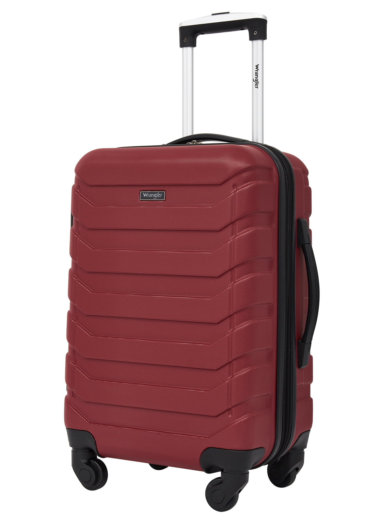 Wrangler 4 Piece Rolling Hardside Luggage Set, Black