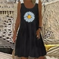 thumbnail image 1 of HKEJIAOI Robe en Dentelle pour Femmes Robe d'Anniversaire Mode Femmes Décontractée Aguichant Col Rond Imprimé Dentelle Sans Manches Mini Robe Jaune Rabais Liquidation, 1 of 8