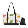 thumbnail image 7 of FORMRS Canvas Laptop Tote Bag for Women with 15.6" Computer Compartments Shoulder Handbag, Pink Colorful Leaves, 7 of 7