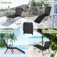 thumbnail image 5 of AECOJOY Outdoor Chaise Lounge Chairs Set of 2, Adjustable Reclining Folding Pool Loungers with 370 lb Capacity, Black, 5 of 8