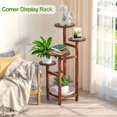thumbnail image 4 of BueDeHai 5 Tiered Round Plant Stand Indoor with 5PCS Saucer and Gardening Tool, Wood Flower Stand Shelf Outdoor for Multiple Plants, 4 of 7