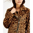 thumbnail image 2 of Jou Jou Juniors' Faux-Fur Leopard-Print Moto Jacket, Brown, S, 2 of 4