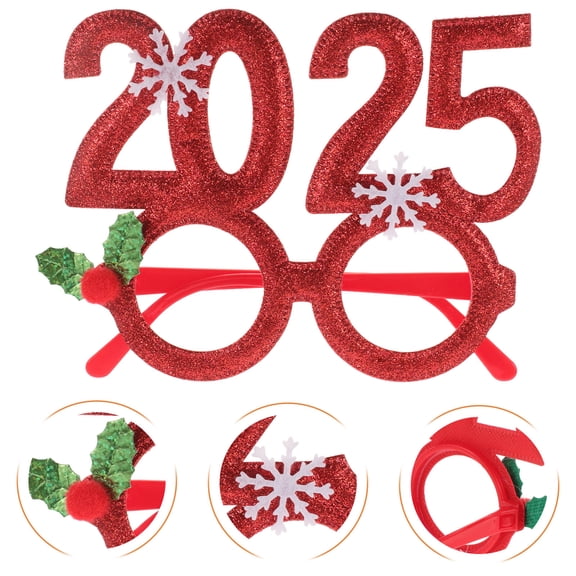 AURARMLET 2025 Red Christmas Party Glasses Vibrant Holiday Eyewear for Celebration Decor