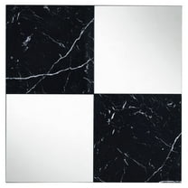 ACME Angwin Wall Accent Mirror in Mirrored and Black Faux Marble