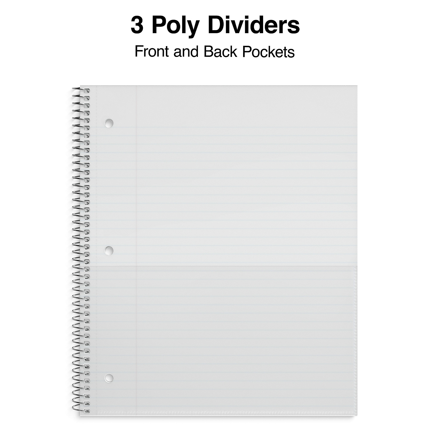 Staples Accel 3-Subject Notebook 8.5" x 11" College Ruled 150 Sheets Assorted Colors 3/Pack