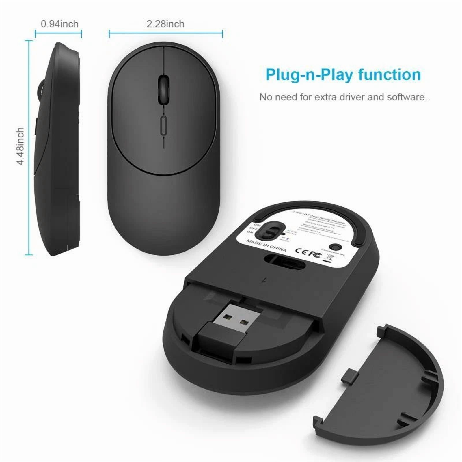 Dual Mode Wireless Rechargeable Mouse Bluetooth And 2.4G With Usb Nano Receiver