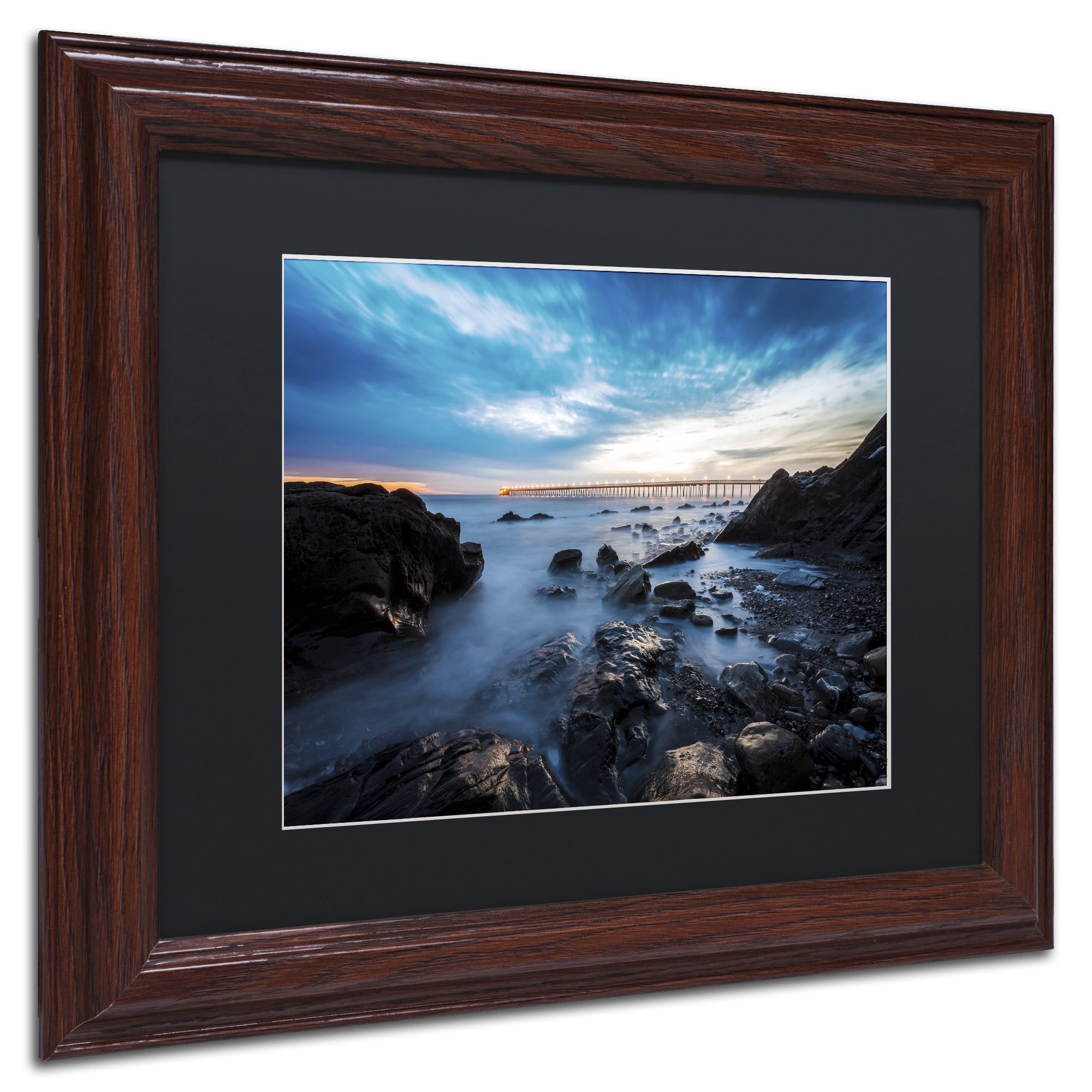 Chris Moyer 'Bacara Twilight' Black Matted Framed Art