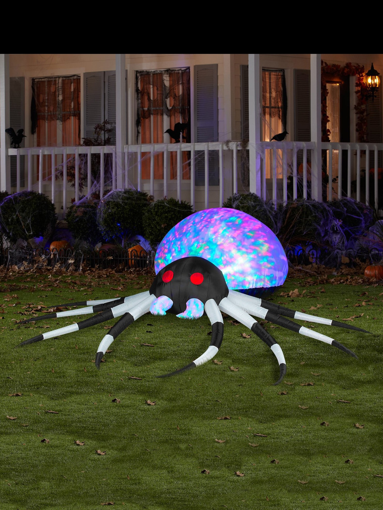 Big Spider with Big Mouth Airblown Inflatable Halloween Yard Decor Gemmy 5 x 12' 