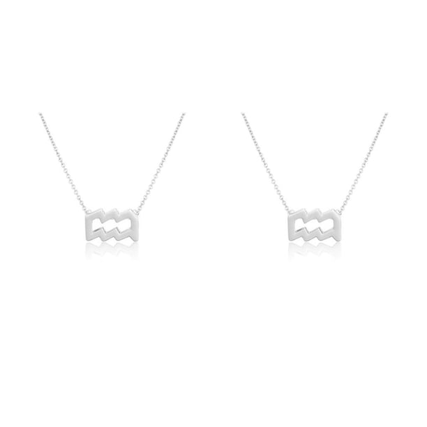 Collar del Zodiaco Minnieouse Acuario Plata 2piezas