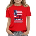 thumbnail image 3 of Afuyipoi Independence Day Kids T-Shirt July 7th Patriotic Graphic Tee Summer Shirt Print Youth Holiday Celebration Apparel Red Size 4-5 Years, 3 of 6