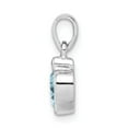 thumbnail image 2 of White Sterling Silver Charm Pendant Diamond Swiss Blue Topaz Heart 16 mm 7, 2 of 3